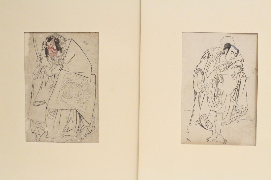 2 Japanese 18th c. w/b prints by Katsukawa Shunsho (1 of 10)