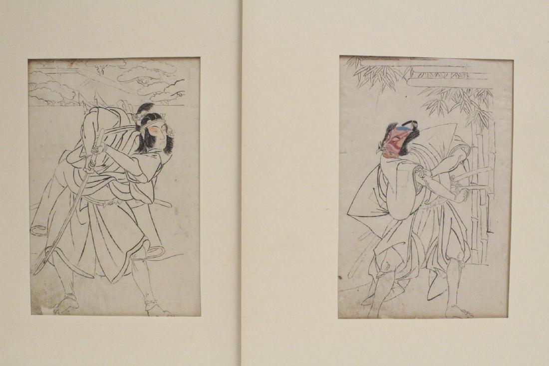2 Japanese 18th c. w/b prints by Katsukawa Shunsho (1 of 10)