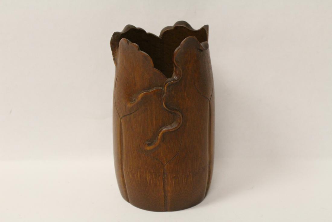 Very unusual Chinese bamboo brush holder (1 of 9)