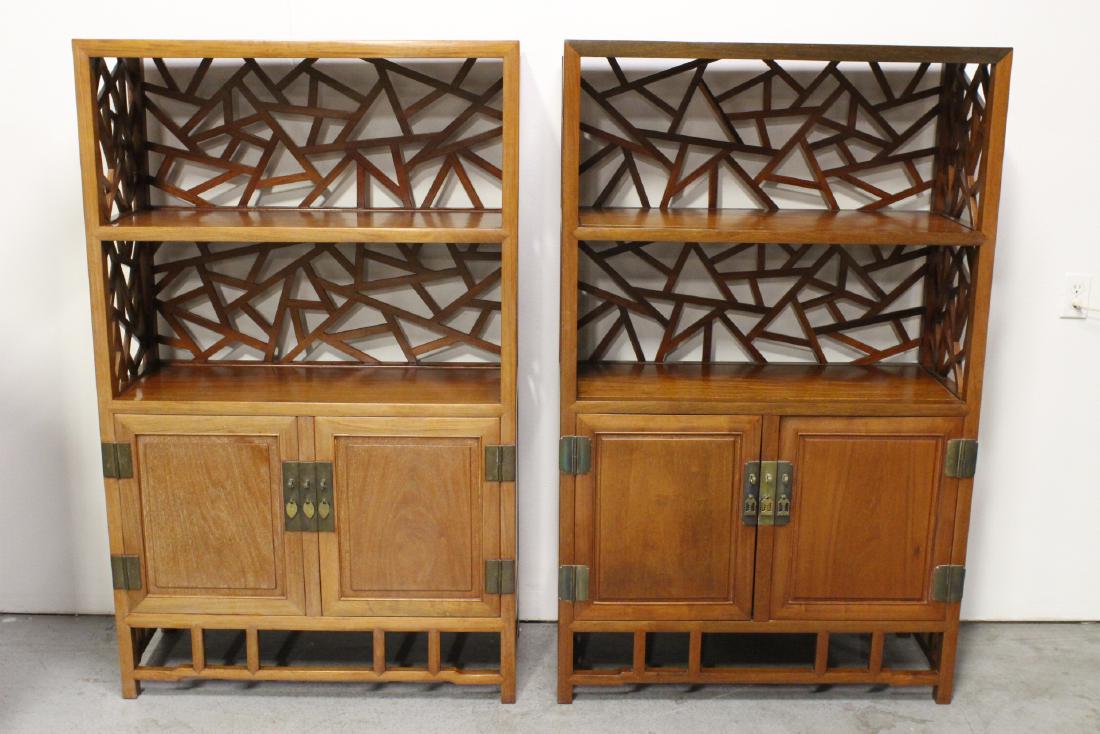 Pair Beautiful Chinese rosewood curio cabinet (1 of 10)