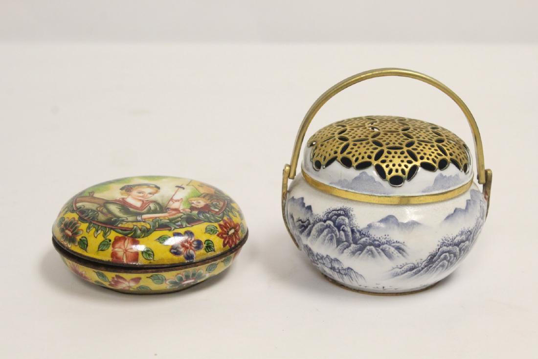 2 enamel on bronze items (1 of 10)