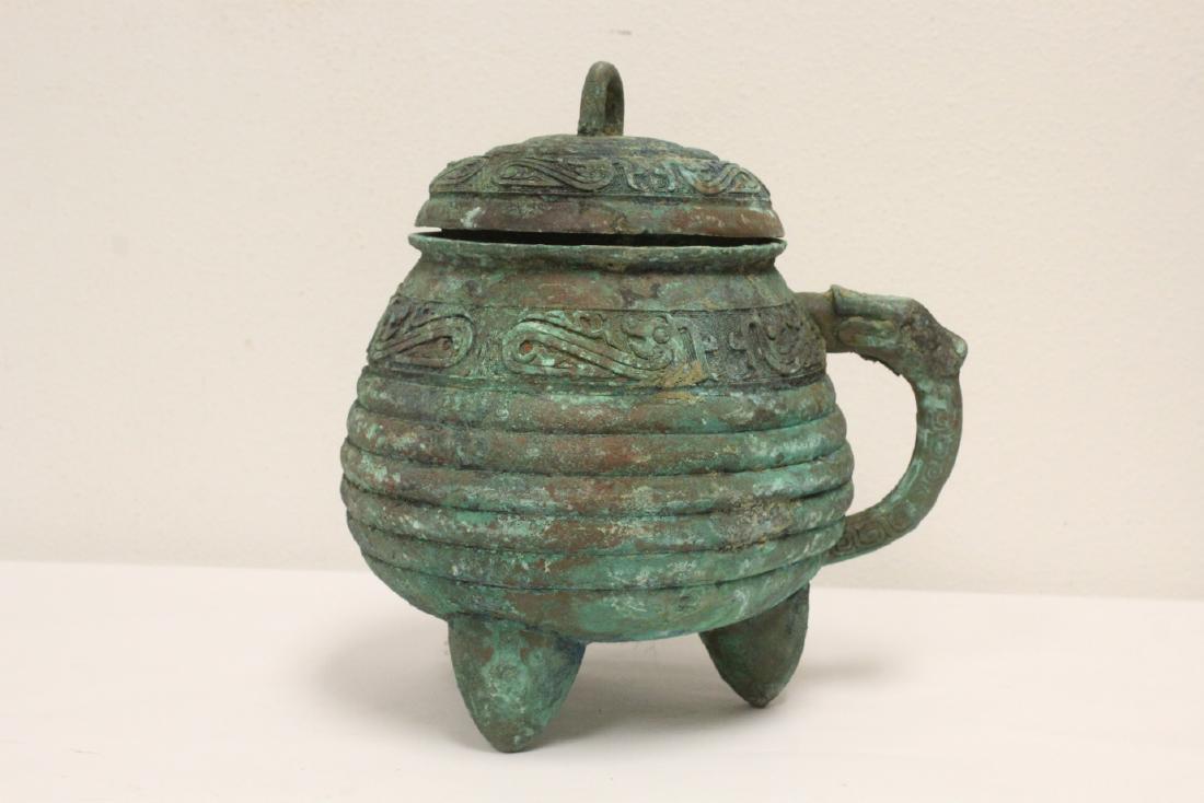 Chinese archaic style bronze handled hu (1 of 10)