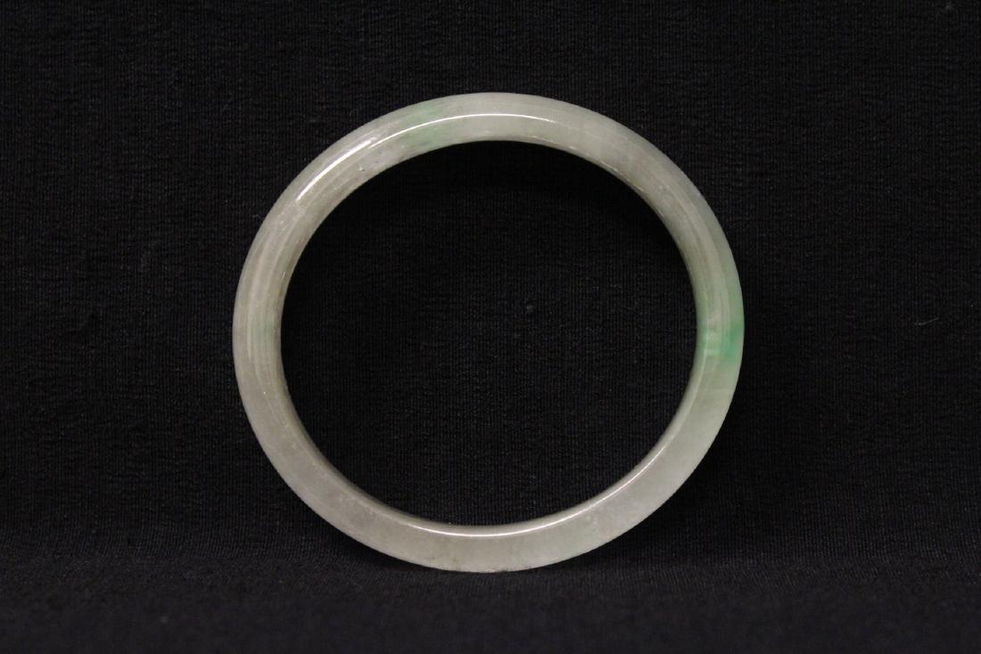 Translucent jadeite like stone bangle bracelet (1 of 10)
