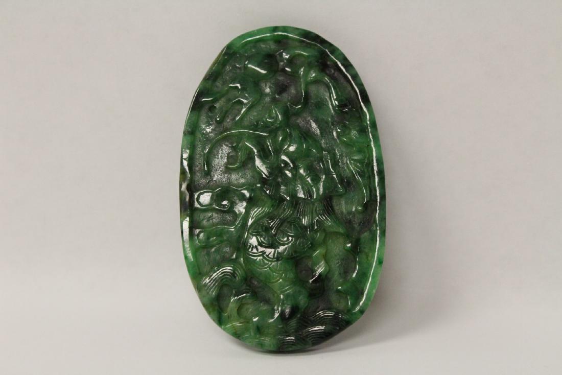 A finely carved jadeite plaque (1 of 10)
