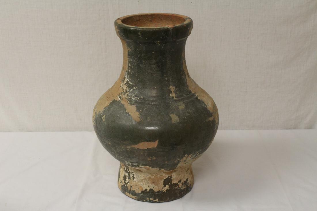 A large Chinese Han style green glazed pottery vase (1 of 10)