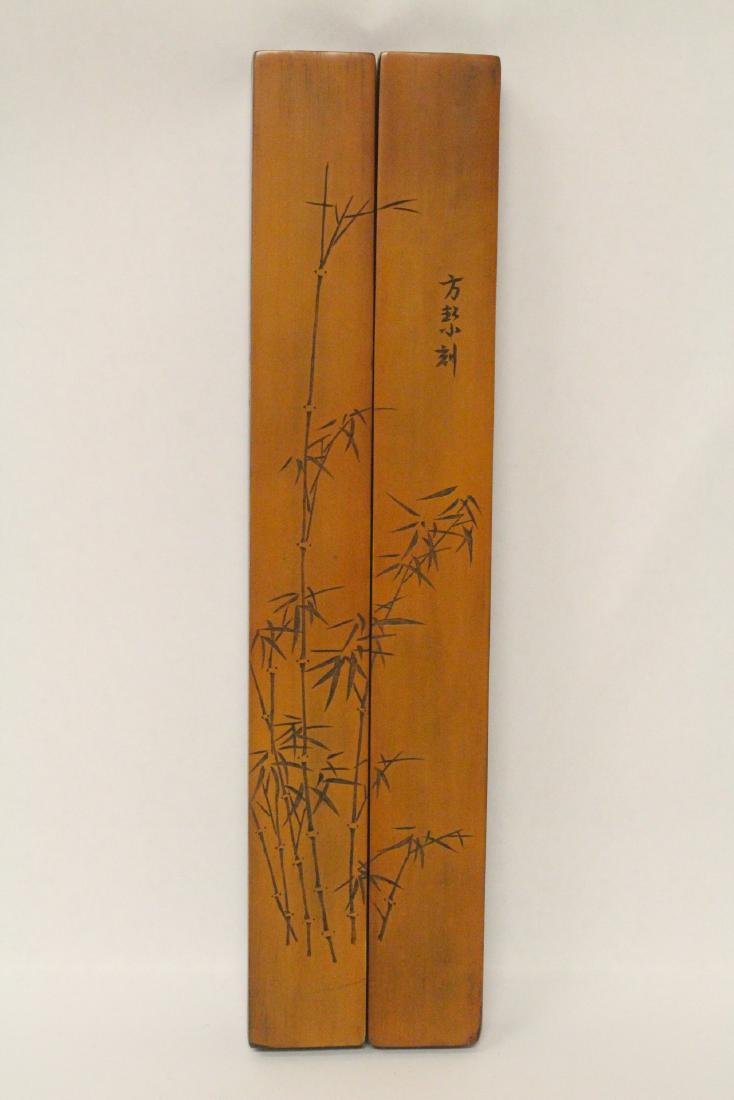 Pair rosewood paper weights (1 of 9)