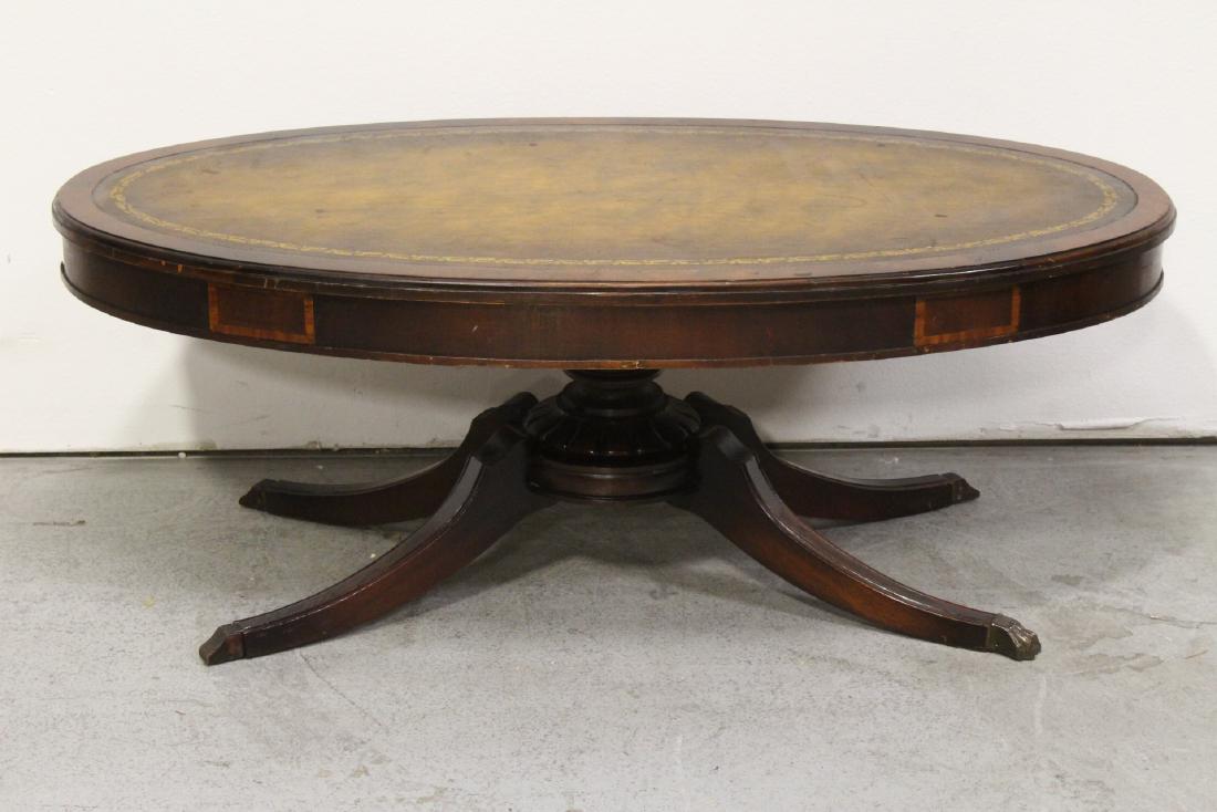 Victorian leather top mahogany coffee table (1 of 10)