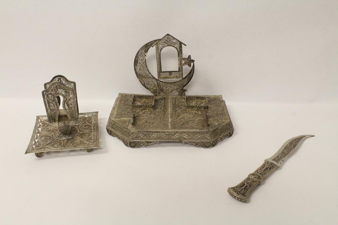 3 piece Russian/Persian 84 silver desk set (1 of 11)