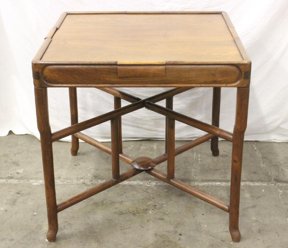 Chinese antique rosewood mahjong table with drawers