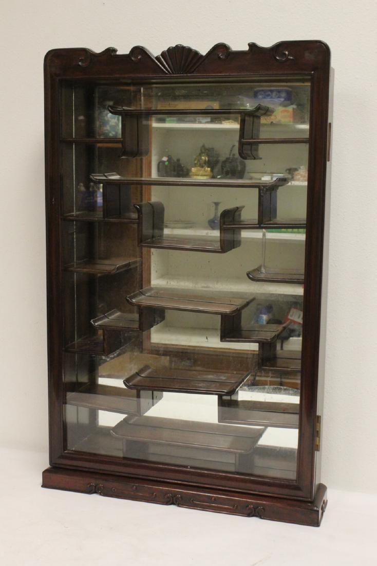 Chinese rosewood wall hanging display case (1 of 9)
