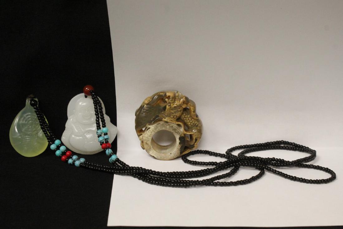 Chinese 3 jade like stone carved ornaments (1 of 11)