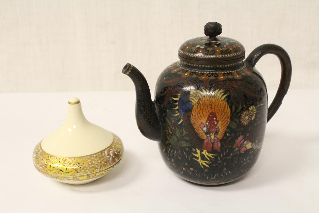 Antique Japanese cloisonne teapot & a satsuma box (1 of 11)
