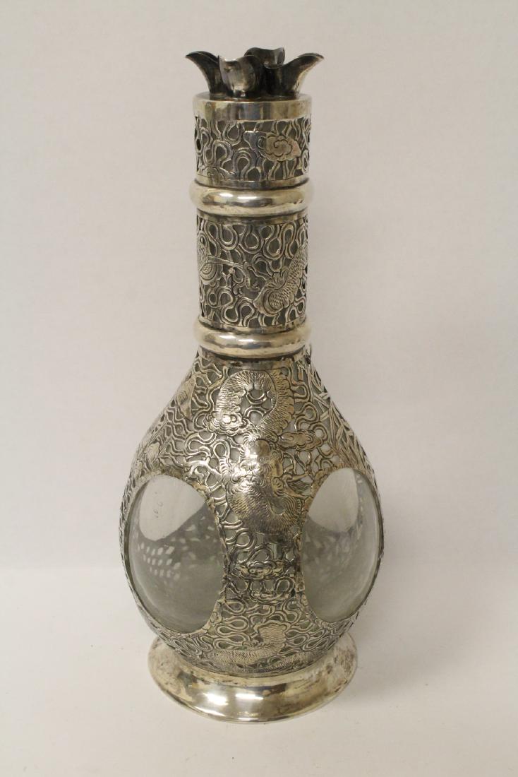 Antique decanter with silver overlay (1 of 11)