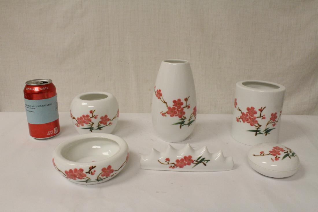 Beautiful 6 piece porcelain desk set (1 of 9)