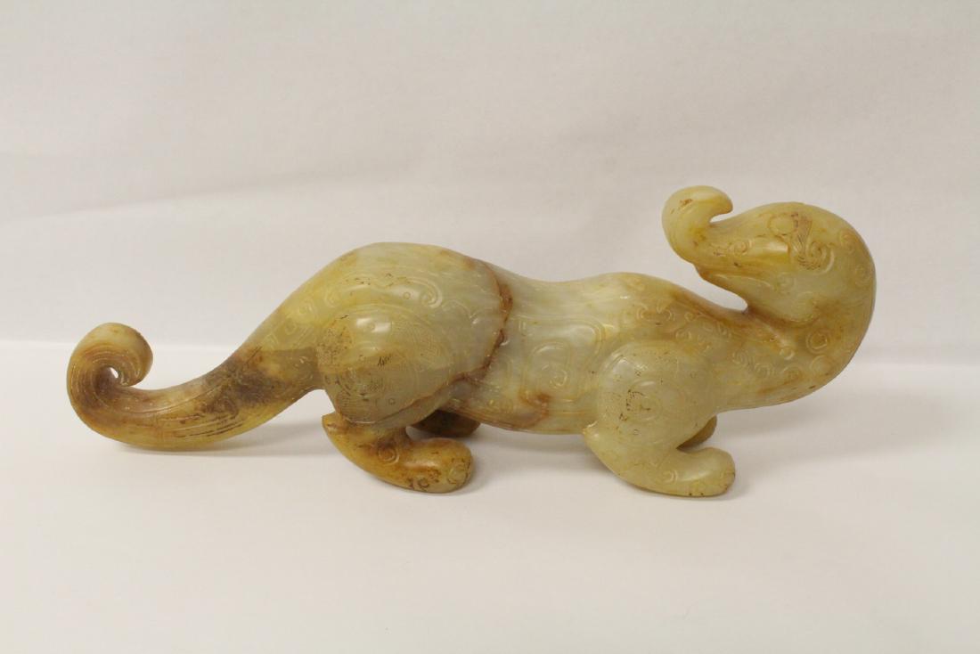 Unusual Chinese white jade carved beast (1 of 11)