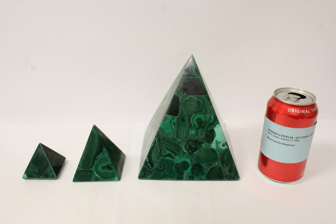 3 pieces malachite cubes, one has chip on base (1 of 11)