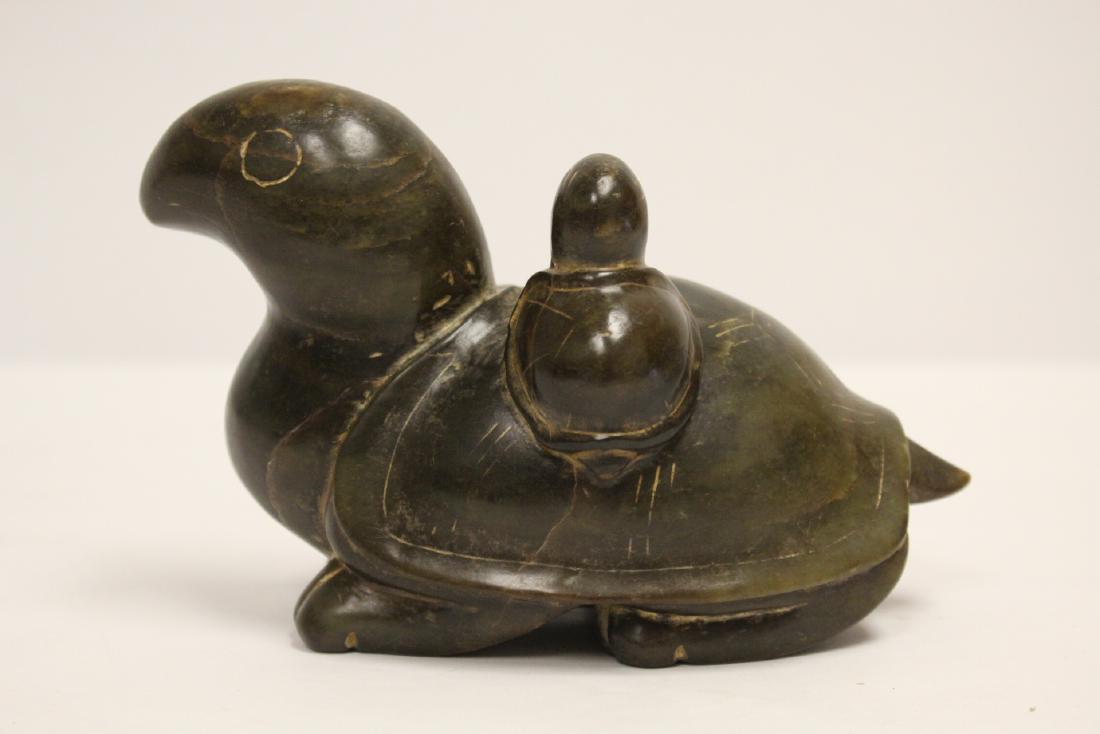 jade like stone carved turtle group (1 of 10)