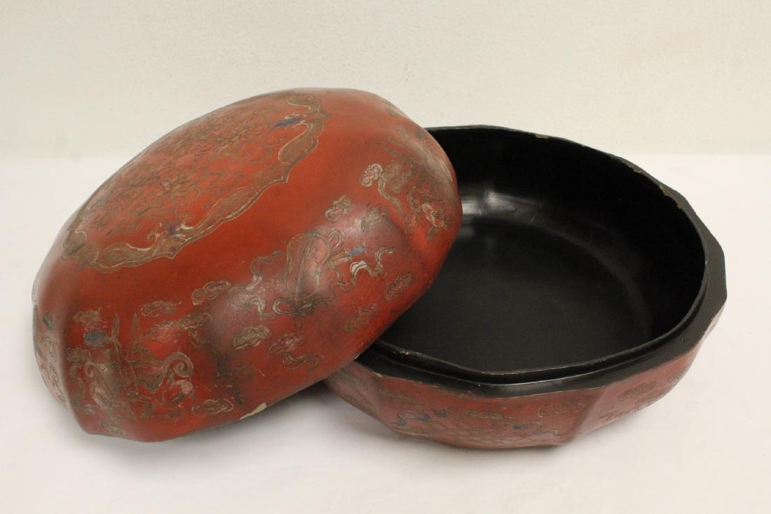 Chinese large covered lacquer box (1 of 10)