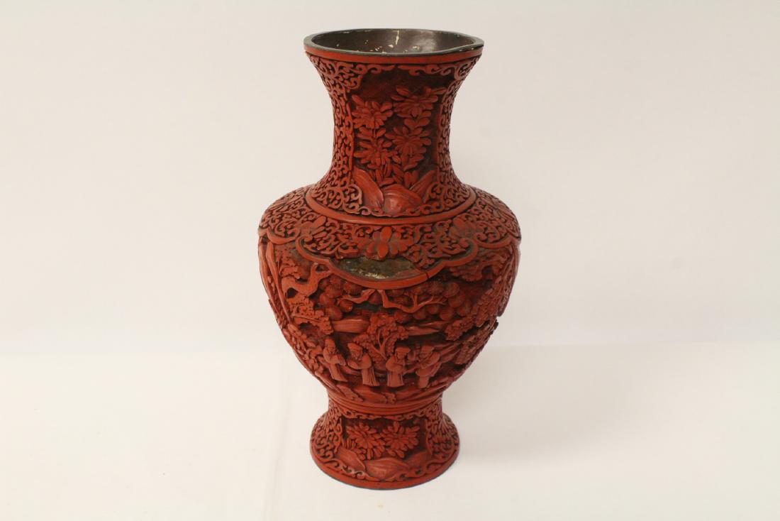 Fine Chinese cinnabar vase (1 of 11)