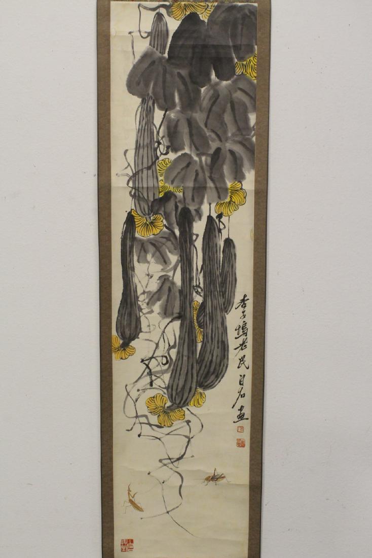 Chinese watercolor scroll depicting melon (1 of 11)