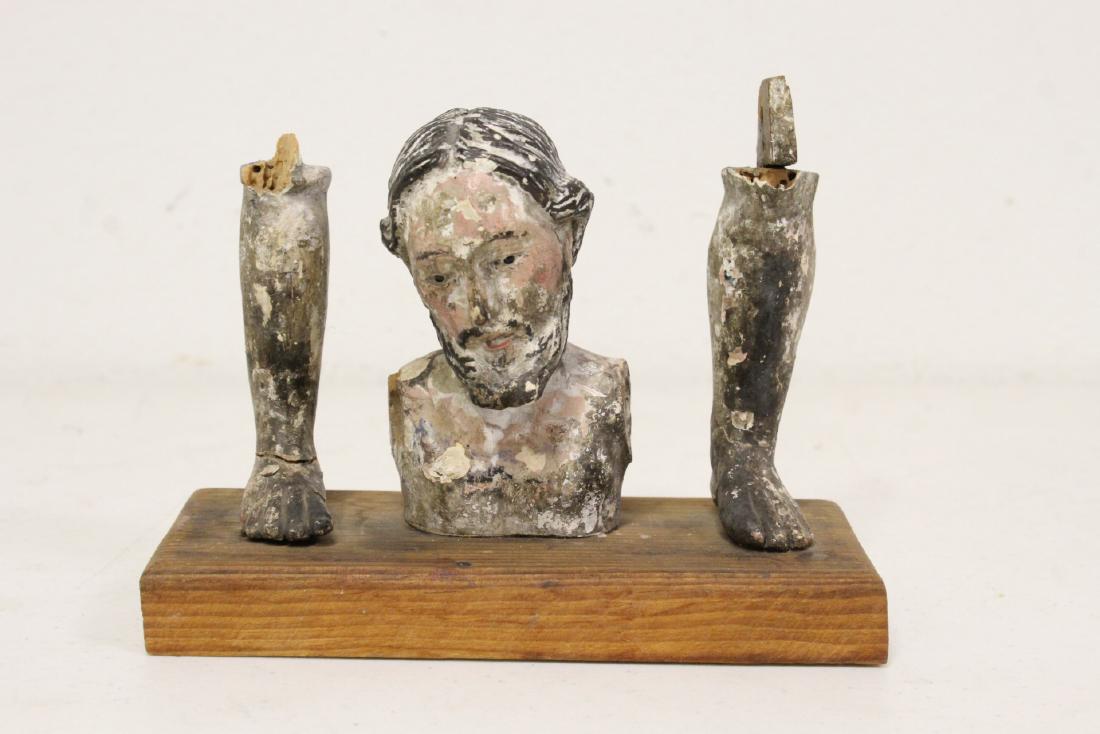 Spanish colonial 17th/18th c. polychrome wood Santos (1 of 10)