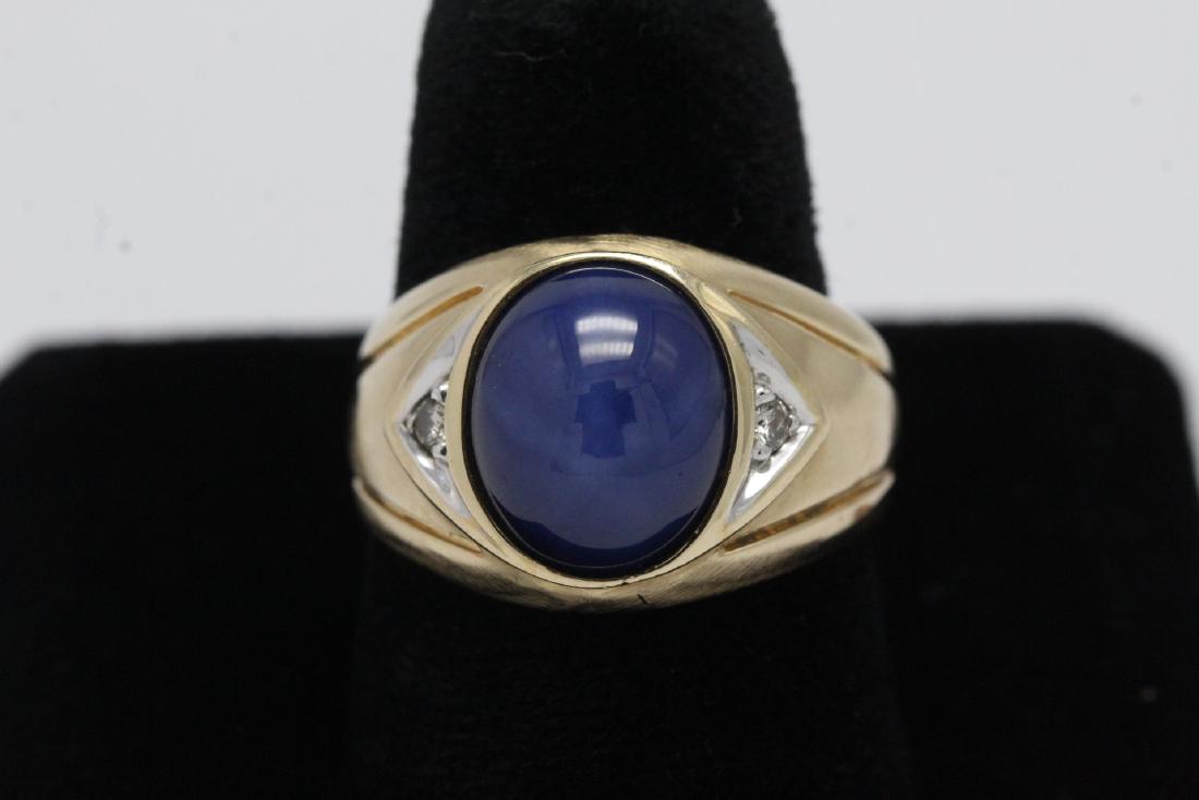 14K Y/G star sapphire style stone ring (1 of 10)