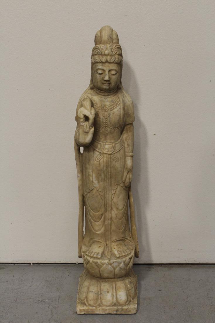 Chinese marble carved statue of Guanyin (1 of 10)