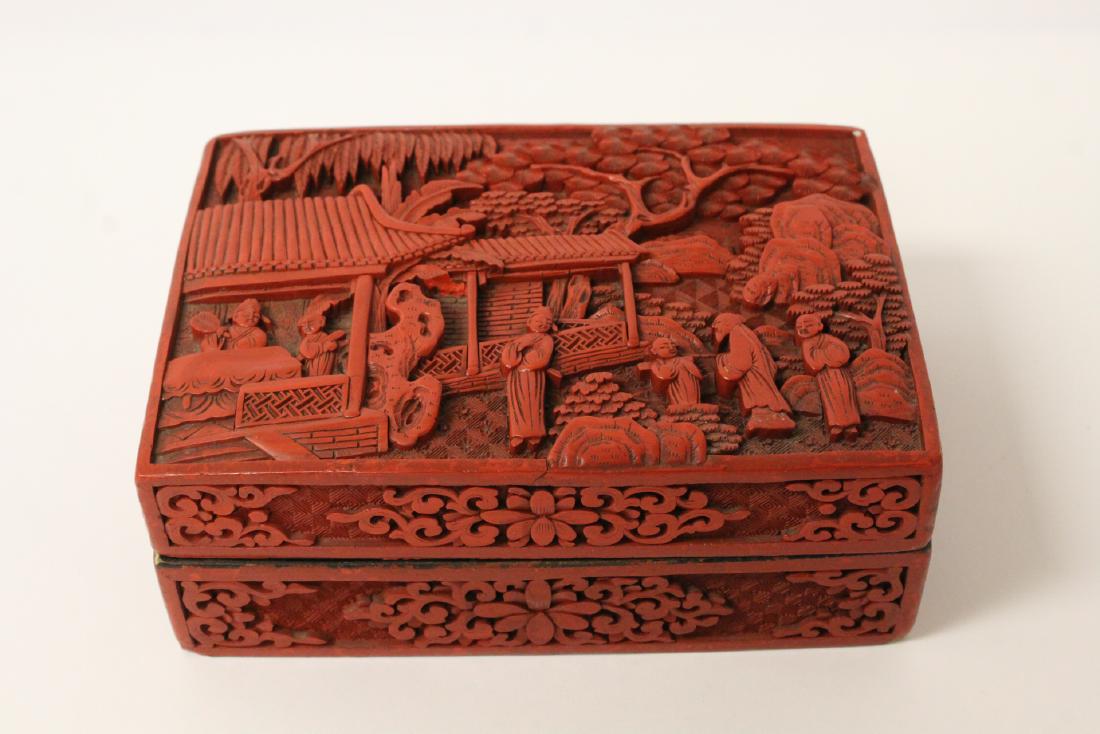 Antique Chinese cinnabar box (1 of 10)