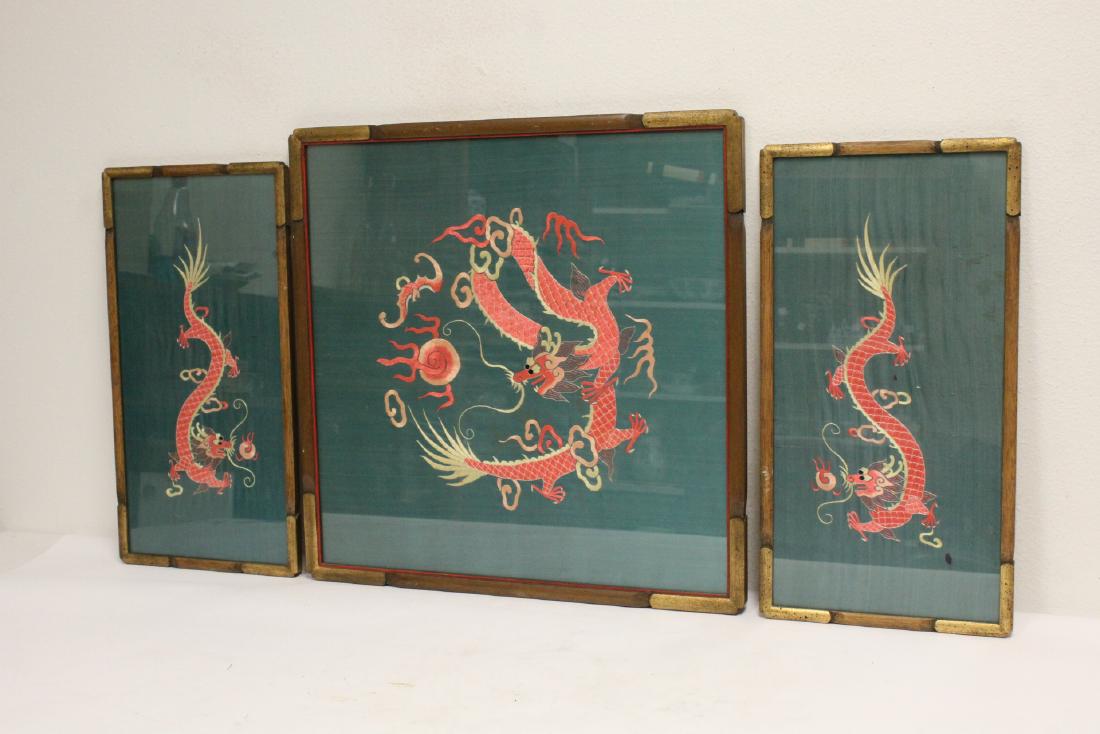 3 framed Chinese embroidery panels (1 of 10)