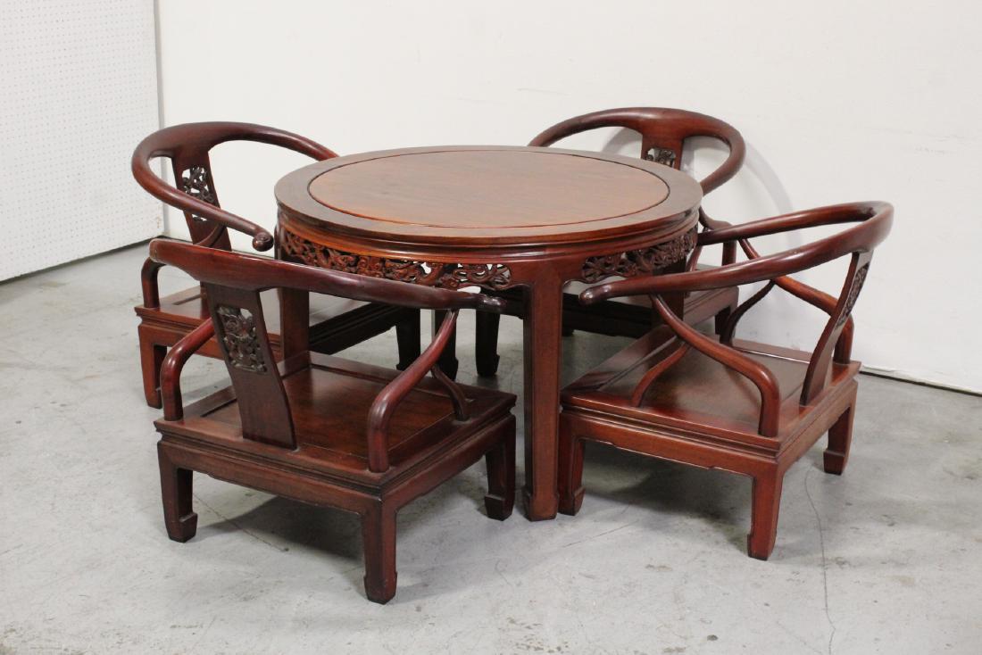 Chinese rosewood low table, and 4 armchairs (1 of 16)