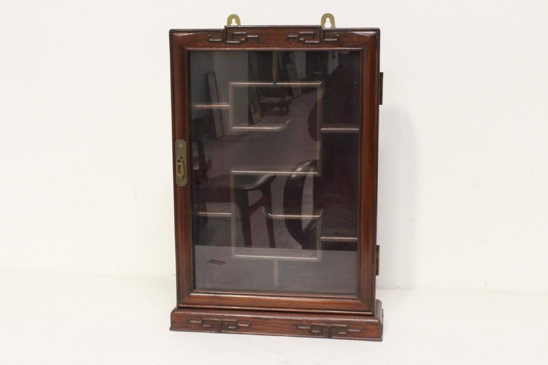Chinese rosewood small wall hanging curio cabinet (1 of 11)