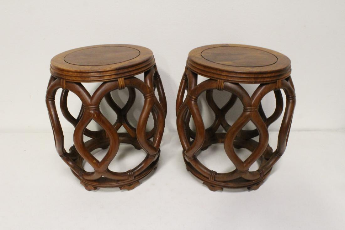 Pair rosewood round stools (1 of 12)