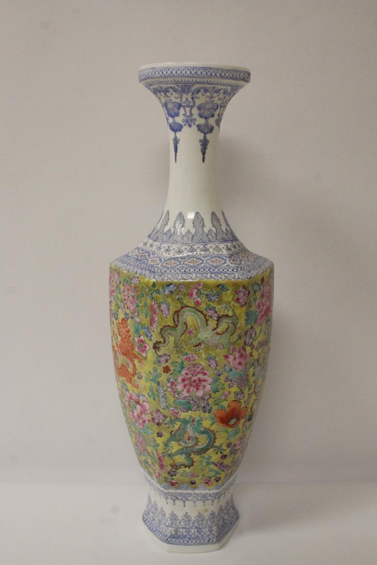 rare Chinese hexagonal porcelain egg shell vase (1 of 11)