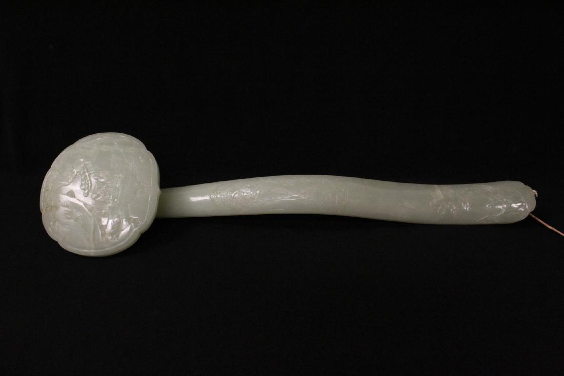 important Chinese antique celadon jade carved ruyi (1 of 13)