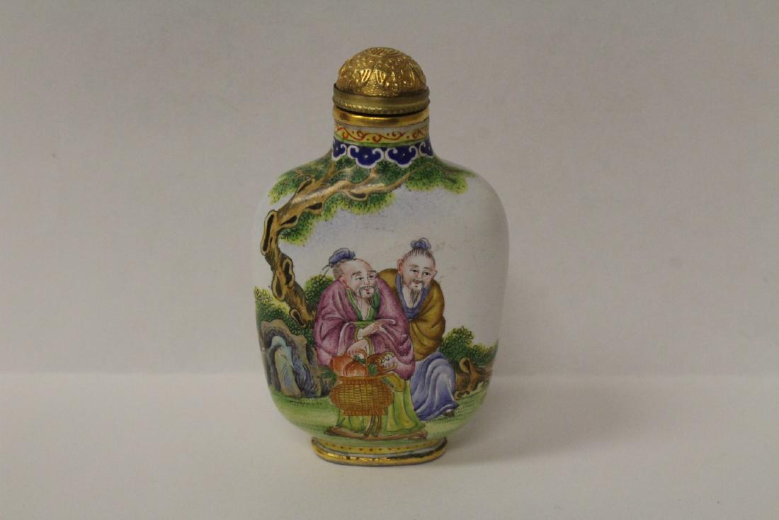 Chinese enamel on bronze snuff bottle (1 of 10)