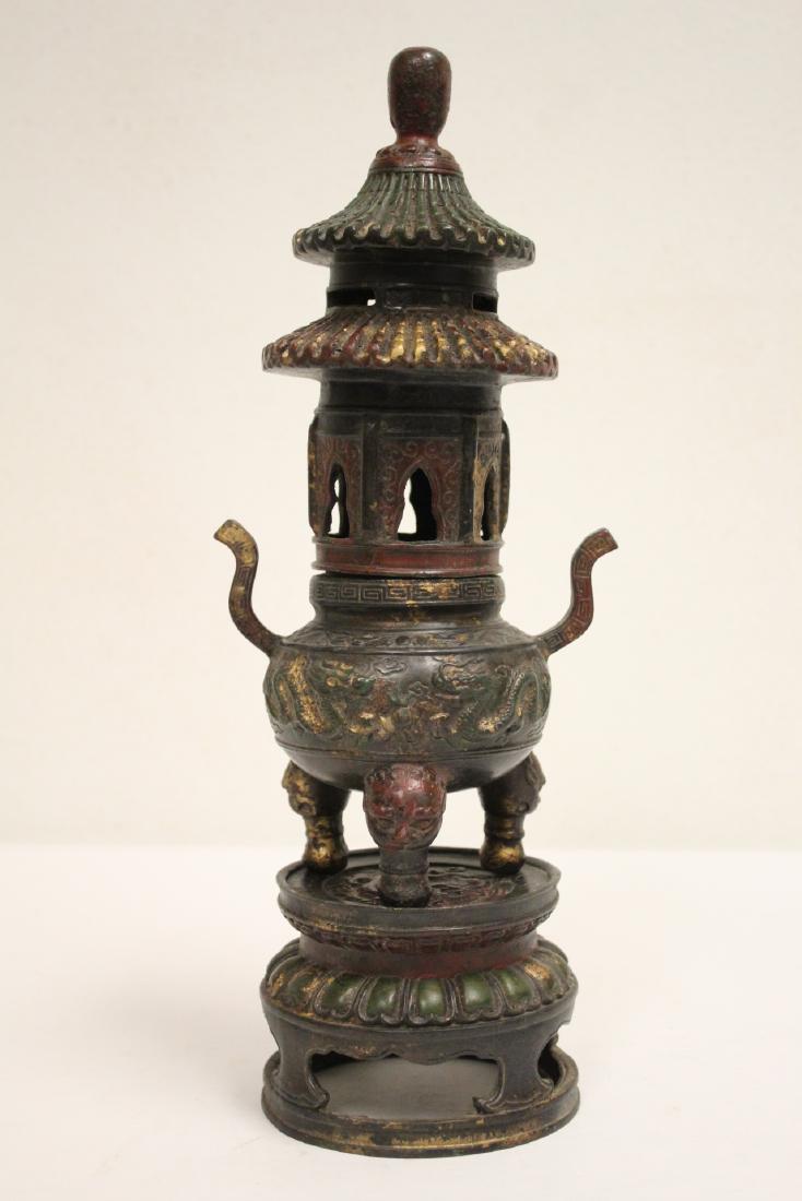 Bronze censer in pagoda form (1 of 10)