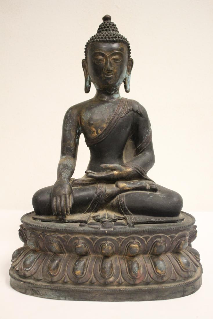 Large Chinese bronze seated Buddha (1 of 10)