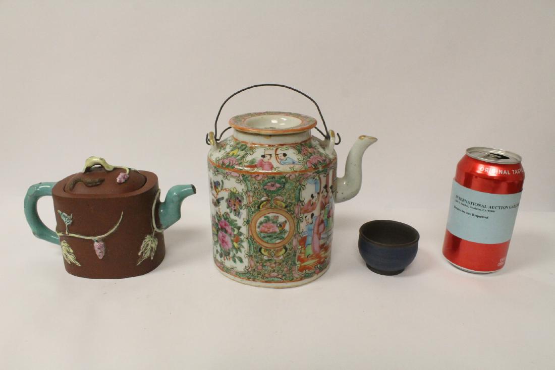 Yixing teapot, Yixing tea cup, & famille rose teapot (1 of 10)