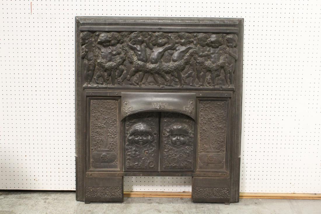 A 19th c. bronze and cast iron fireplace fender (1 of 7)