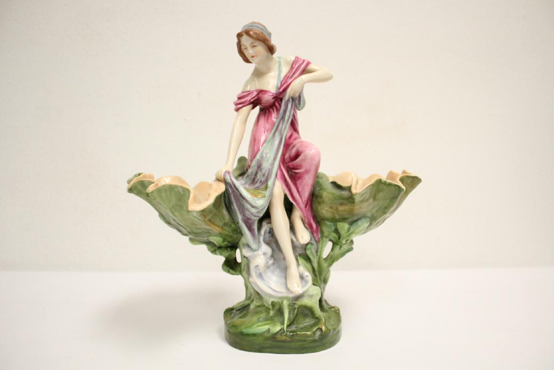 Royal Dux porcelain sculpture: Royal Dux porcelain sculpture (neck repair), 13.75"H