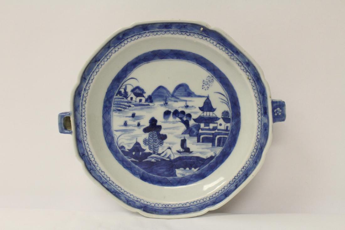 Chinese 18th/19th c. export porcelain plate w/ warmer (1 of 10)