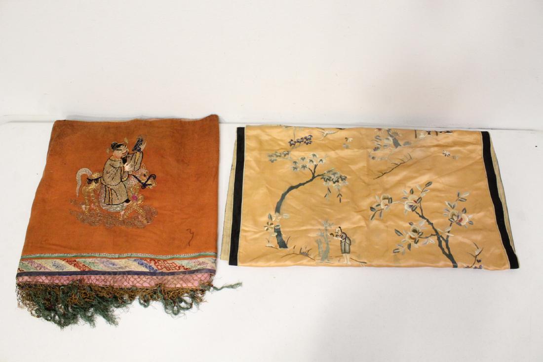2 Chinese large antique embroidery panels (1 of 10)