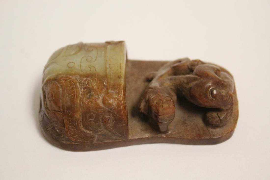Jade carved wall pocket with qilin (1 of 10)