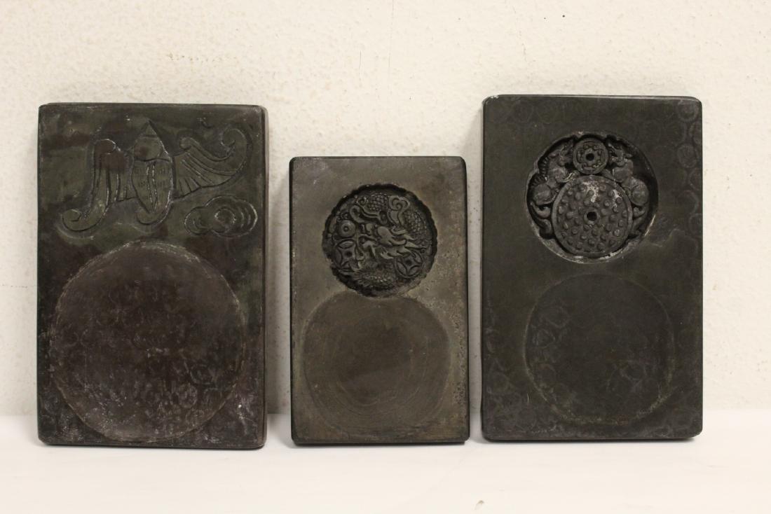 3 Chinese carved ink stones (1 of 9)
