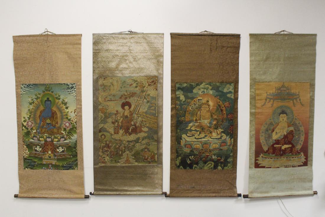 4 kesi style scrolls to depict portrait of Buddha (1 of 10)