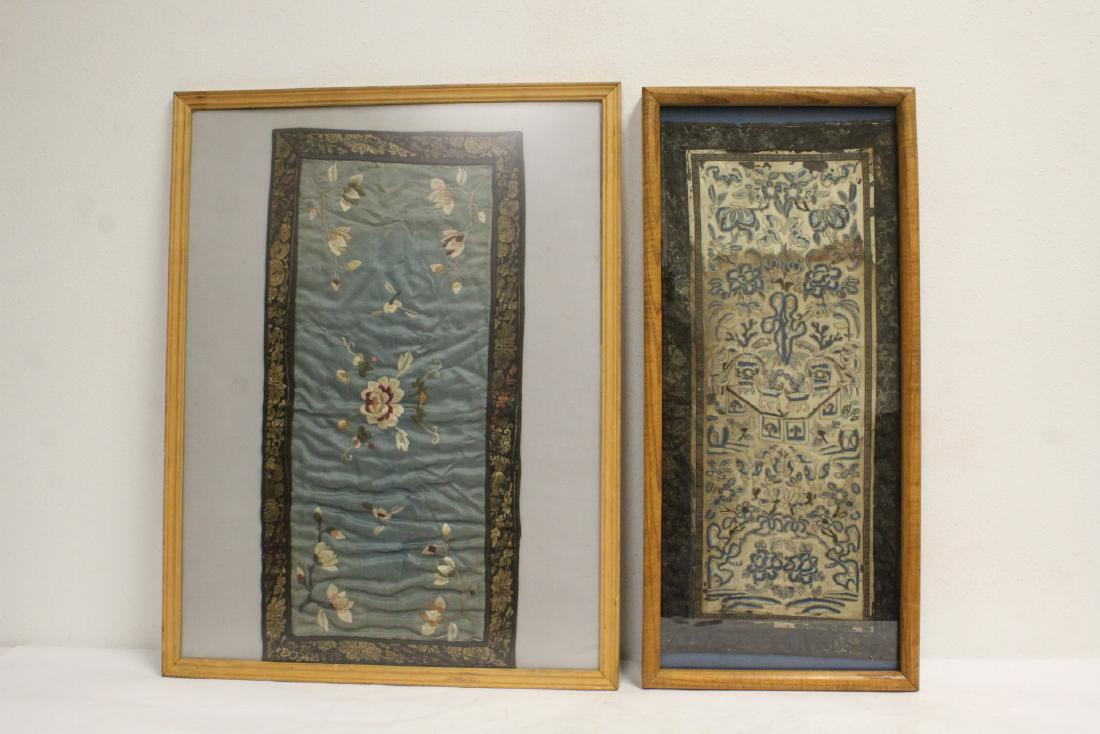 2 Chinese framed embroidery panels (1 of 10)