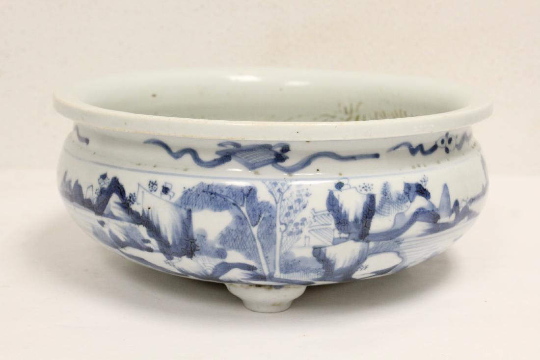 important Chinese 18th/19th c. b&w footed basin (1 of 10)