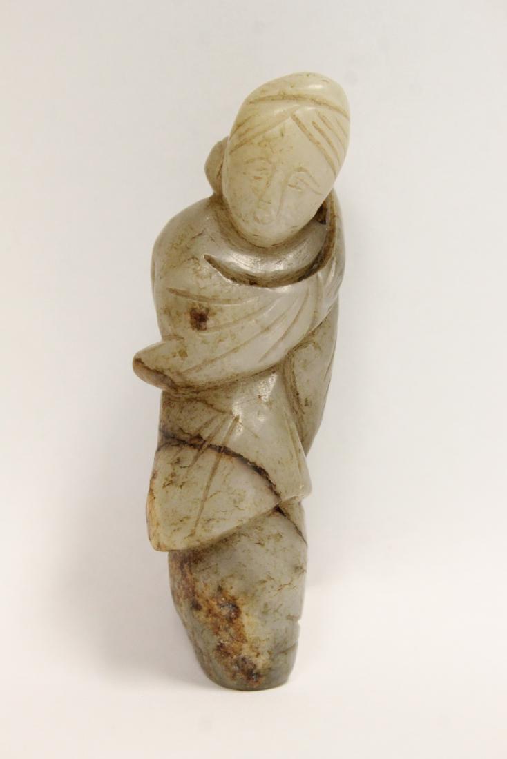 Chinese white jade carved figure (1 of 9)
