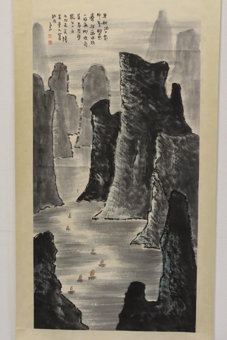 Chinese watercolor scroll "mountain landscape" (1 of 12)