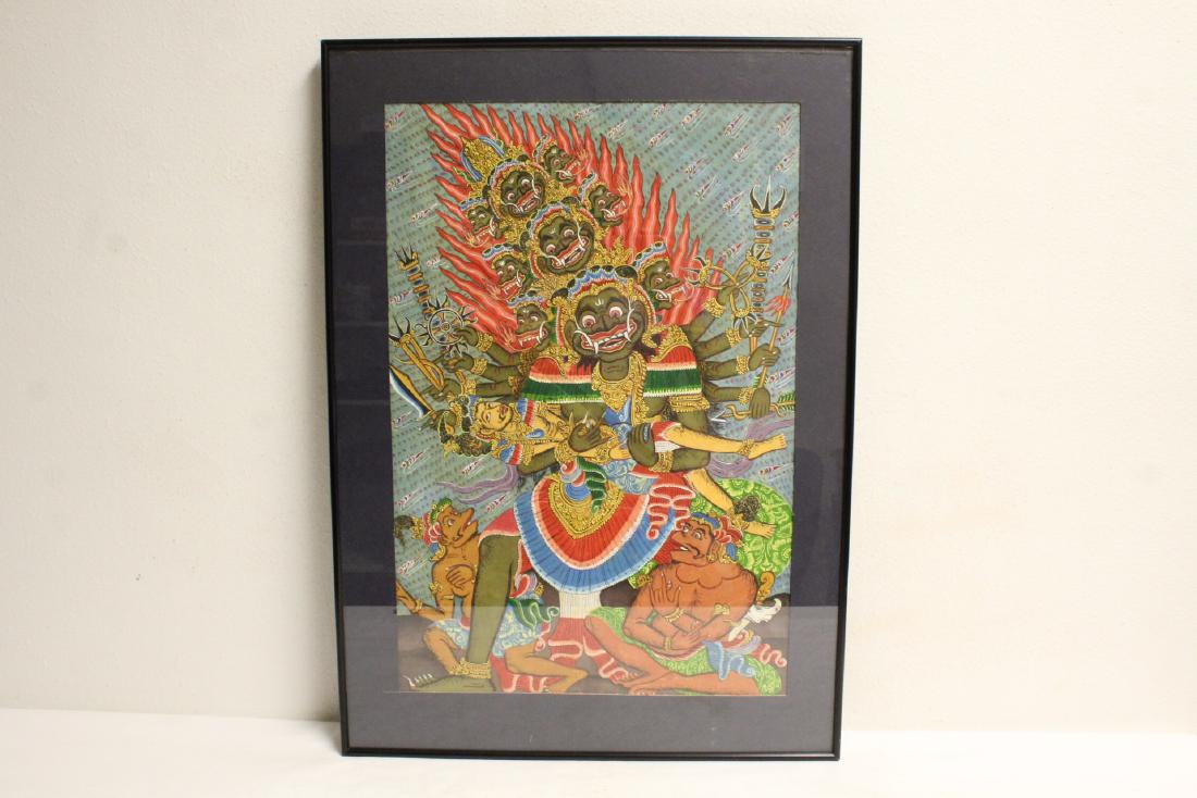Framed hand painted thangka (1 of 10)